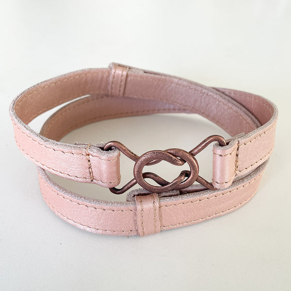 Adjustable Leather Belt - Rose Gold