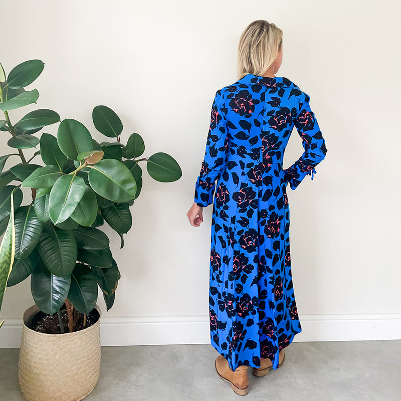 Maxi Shirt Dress - Cobalt