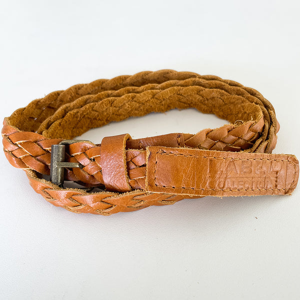 Plaited Leather Belt - Tan