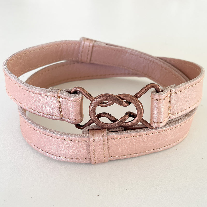 Adjustable Leather Belt - Rose Gold