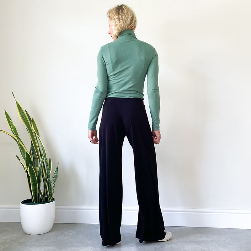 Fitted Polo Neck Top - Green