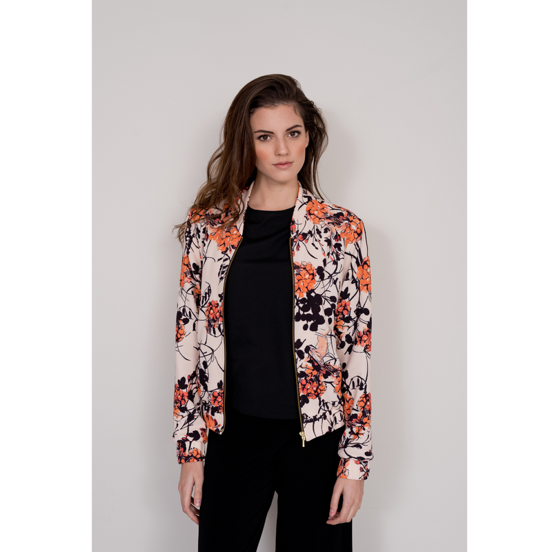 Floral Bomber Jacket - Blush Print