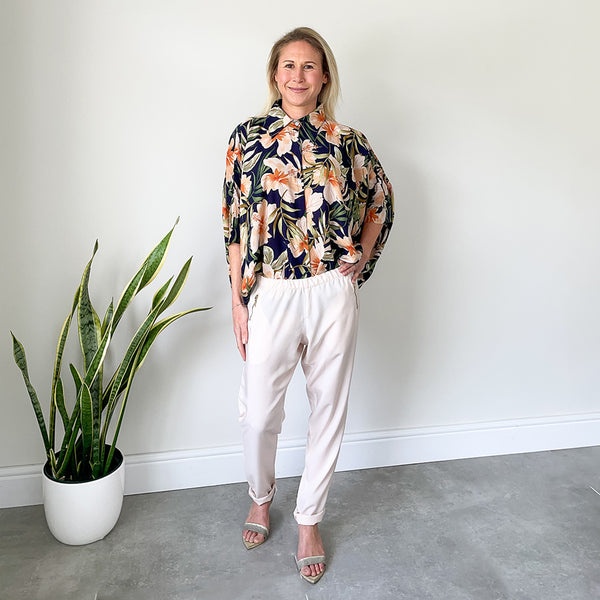 Oversized Shirt - Navy Floral