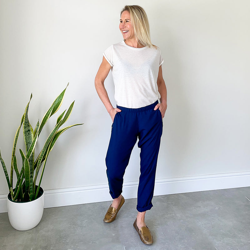 T-Shirt with Gold Trim Detail - Ivory