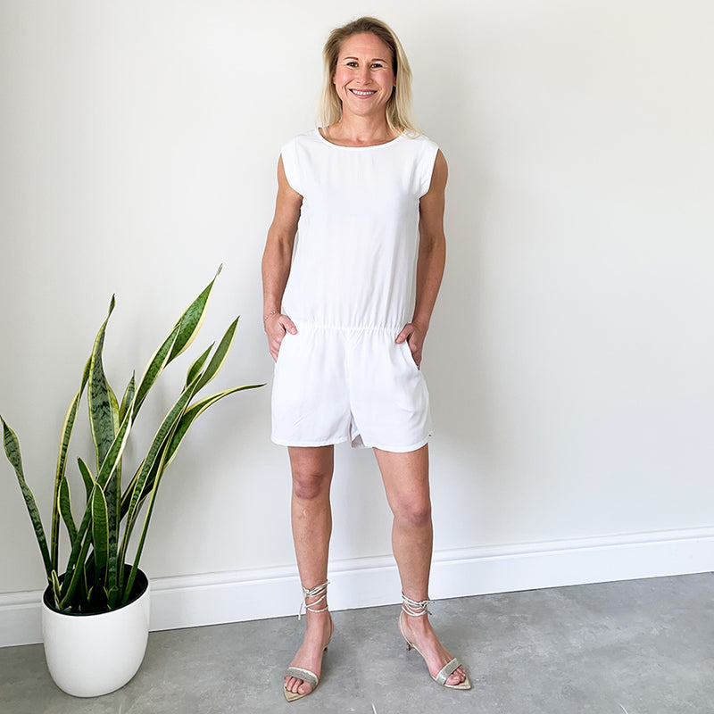 Short Romper - White