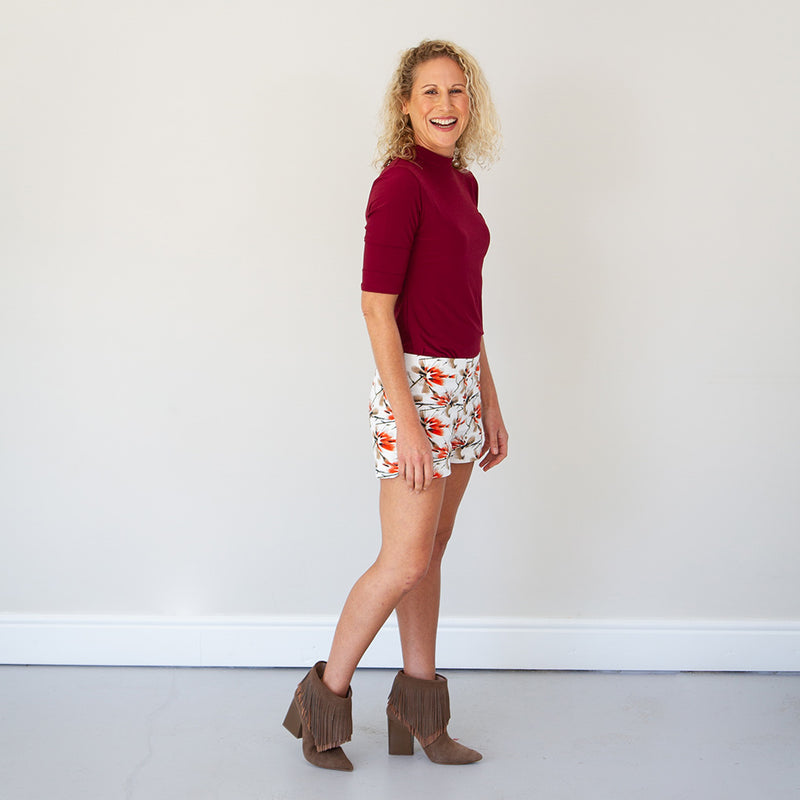 Turtle Neck Top - Maroon