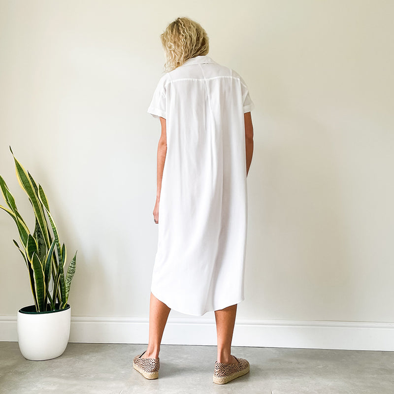 Oversized Shirt Dress - White