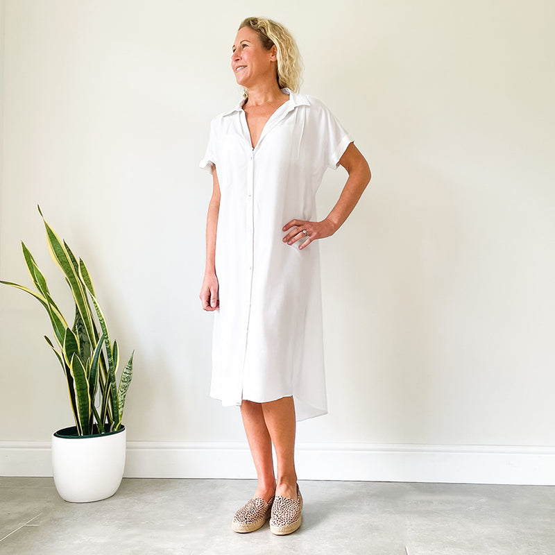 Oversized Shirt Dress - White