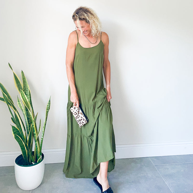 Tiered Maxi Dress - Olive