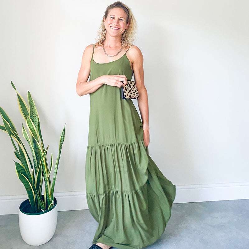 Tiered Maxi Dress - Olive