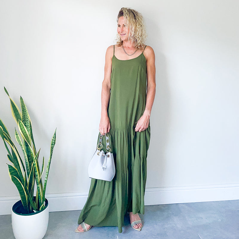 Tiered Maxi Dress - Olive
