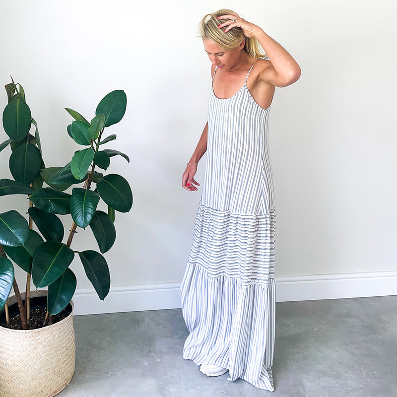 Tiered Maxi Dress - Stripe