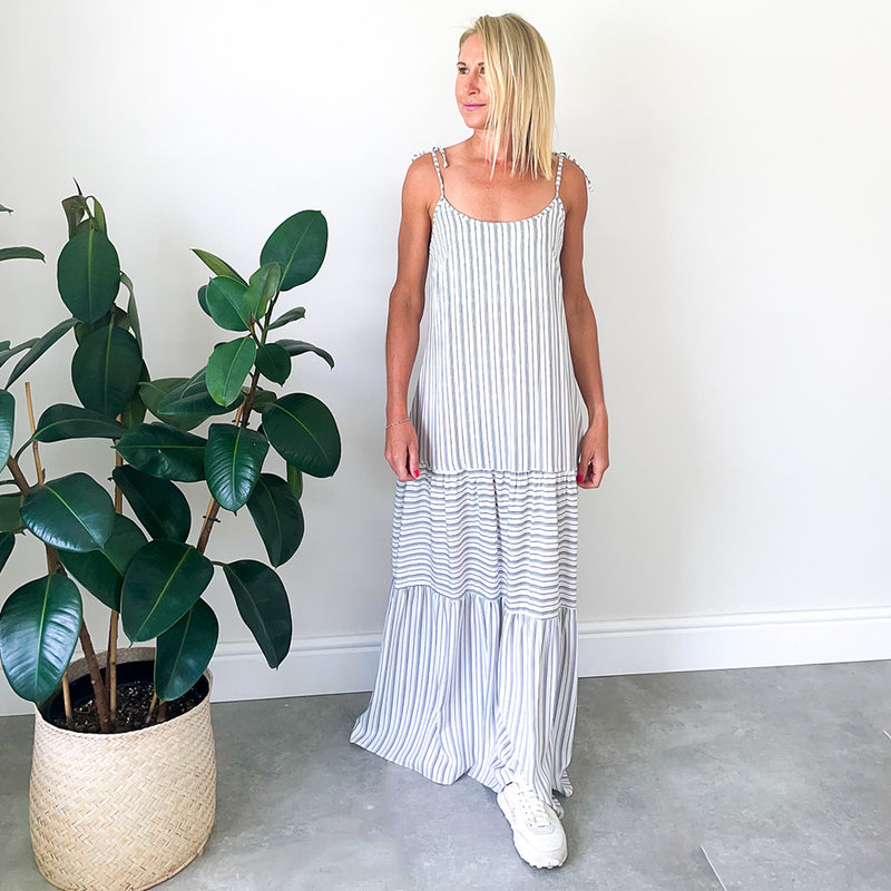 Tiered Maxi Dress - Stripe