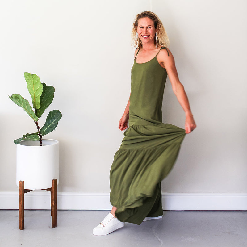 Tiered Maxi Dress - Olive