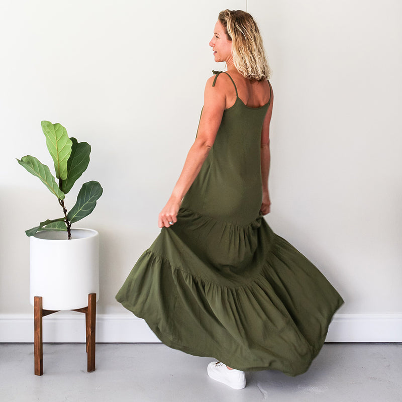 Tiered Maxi Dress - Olive