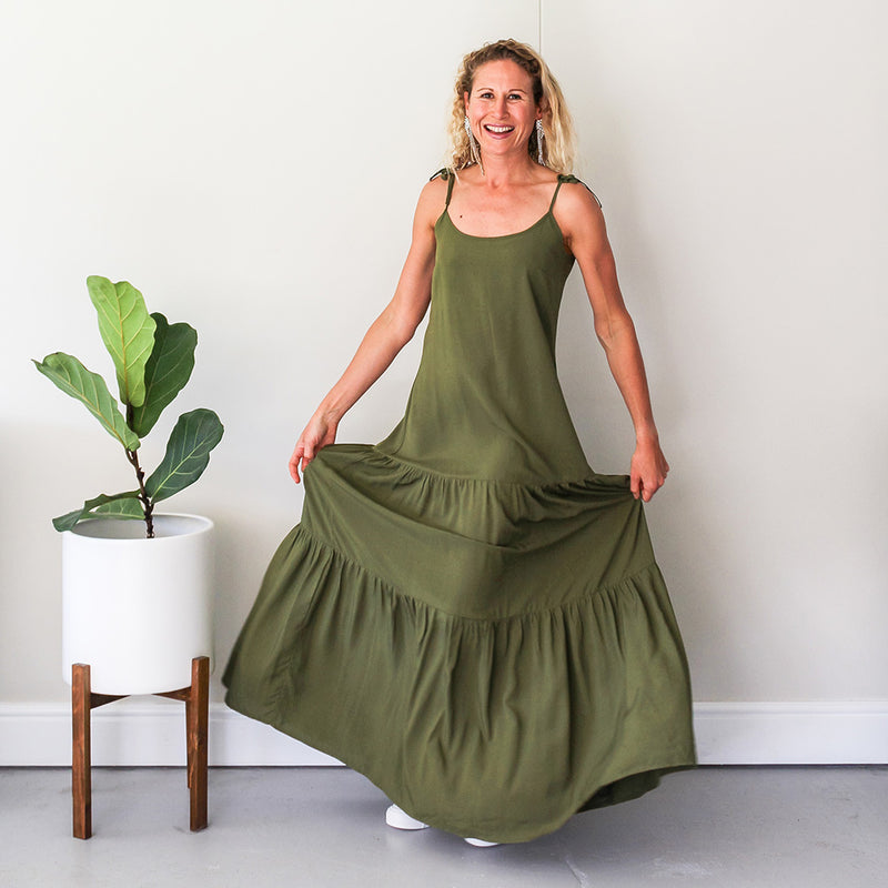 Tiered Maxi Dress - Olive
