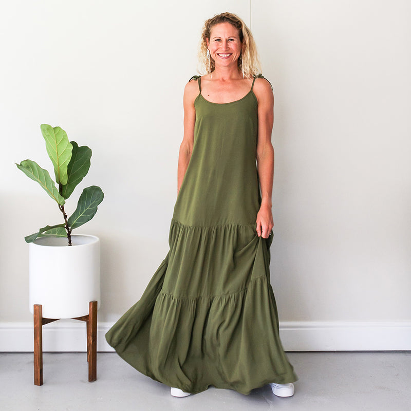 Tiered Maxi Dress - Olive