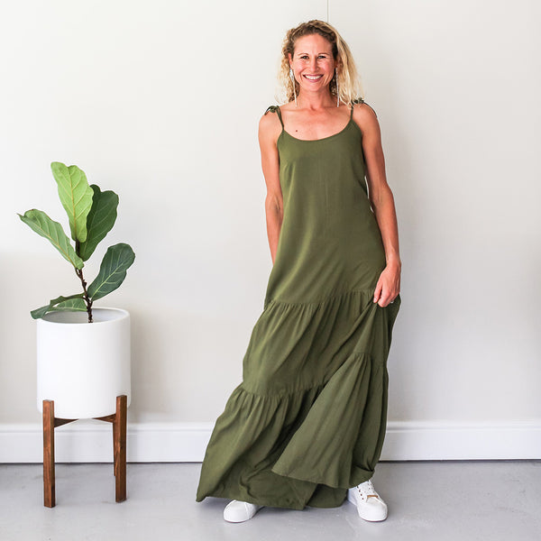 Tiered Maxi Dress - Olive