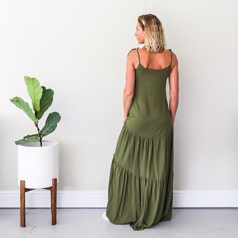 Tiered Maxi Dress - Olive