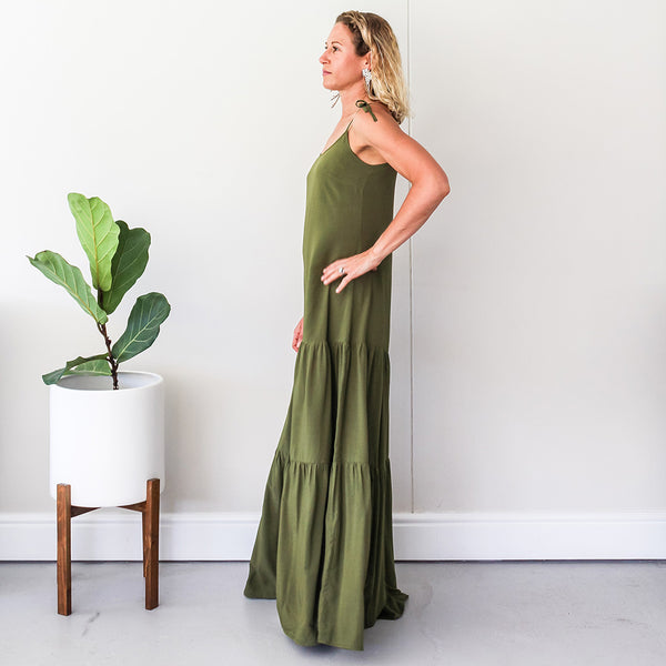 Tiered Maxi Dress - Olive