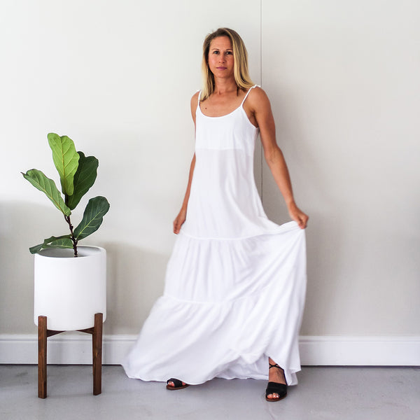Tiered Maxi Dress - White