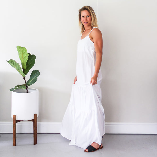 Tiered Maxi Dress - White