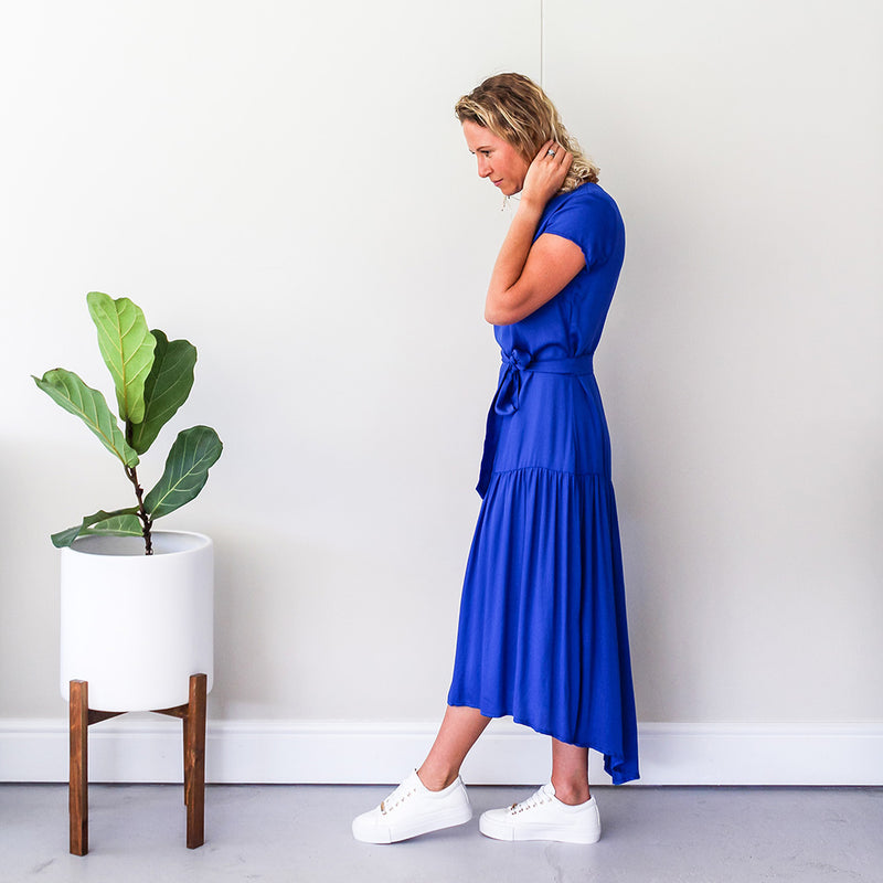 Dress with Full Hem - Cobalt