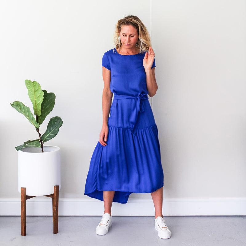 Dress with Full Hem - Cobalt