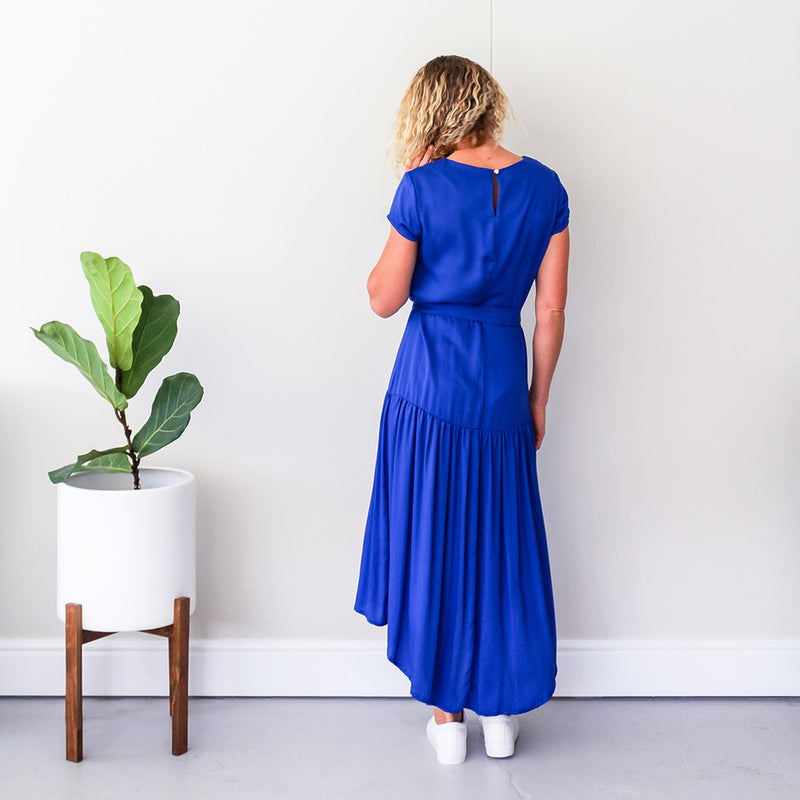 Dress with Full Hem - Cobalt