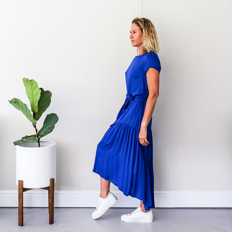 Dress with Full Hem - Cobalt