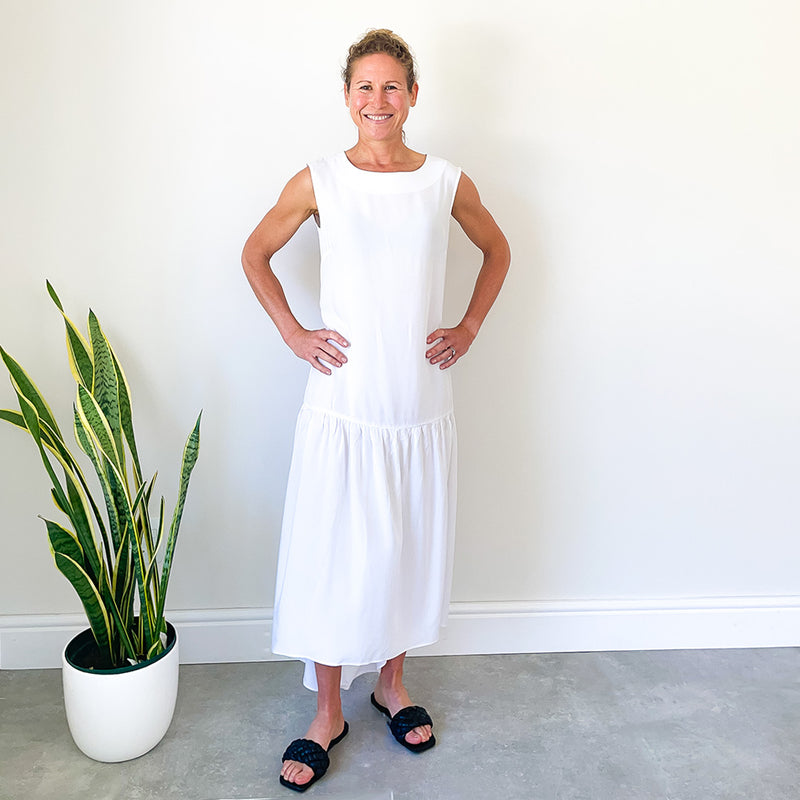Dress with Full Hem - White
