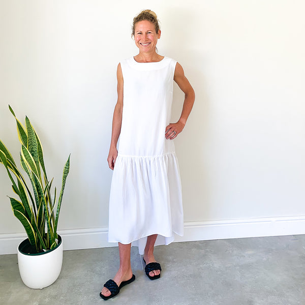 Dress with Full Hem - White