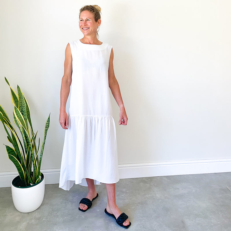 Dress with Full Hem - White