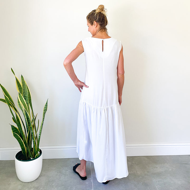 Dress with Full Hem - White