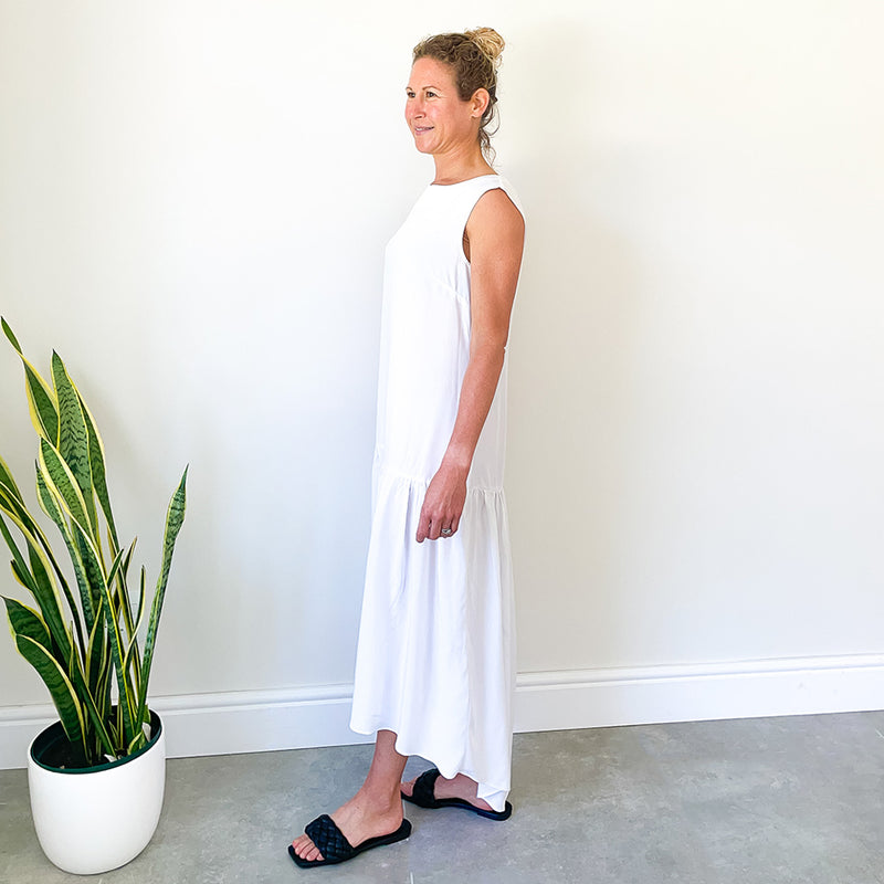 Dress with Full Hem - White