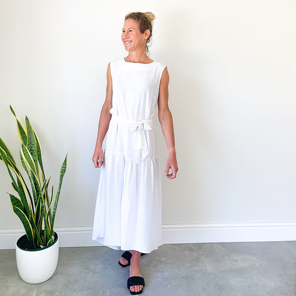 Dress with Full Hem - White