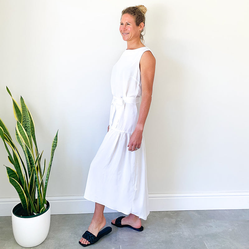 Dress with Full Hem - White