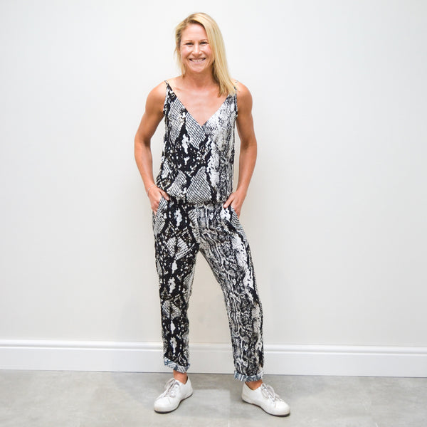 Wrap Jumpsuit - Snake Print