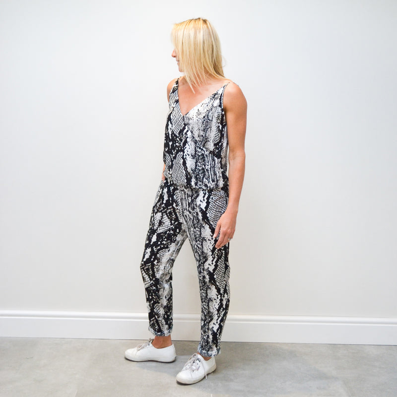 Wrap Jumpsuit - Snake Print