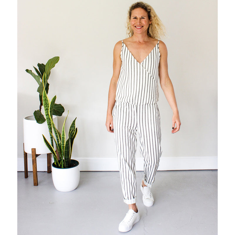 Wrap Jumpsuit - Stripe