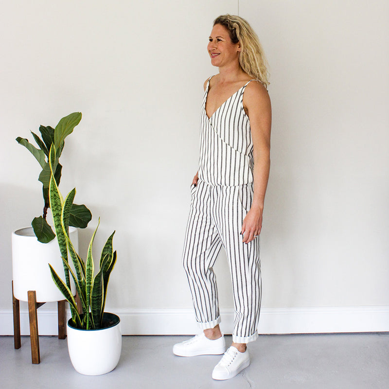 Wrap Jumpsuit - Stripe