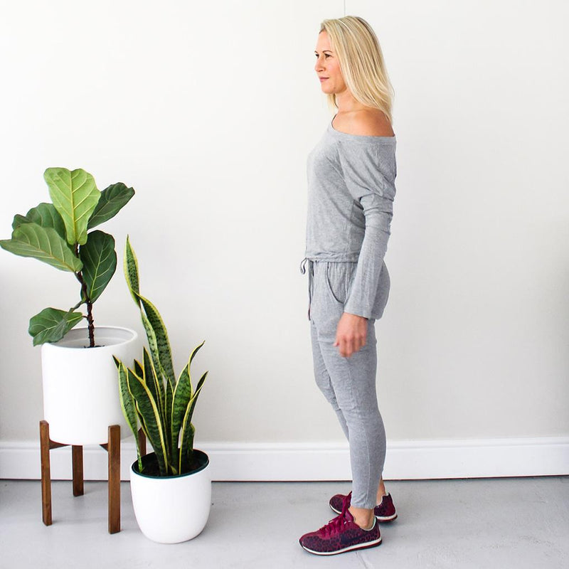 Asymmetrical Jumpsuit - Light Grey Melange