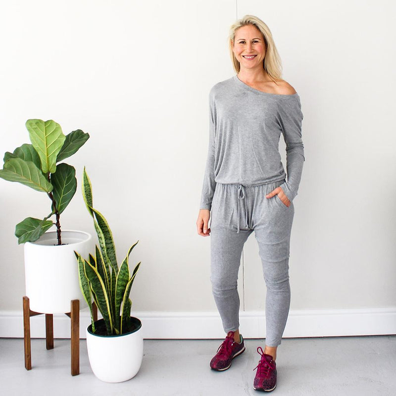 Asymmetrical Jumpsuit - Light Grey Melange