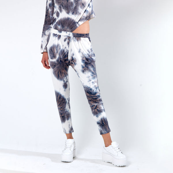 Jogger with Dropped Crotch - Grey Tie Dye