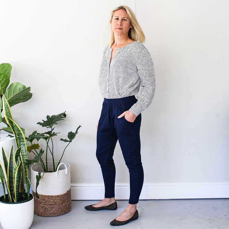 Jogger with Dropped Crotch - Navy