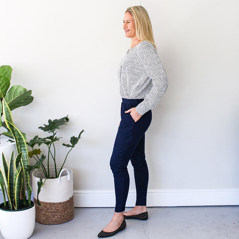 Jogger with Dropped Crotch - Navy