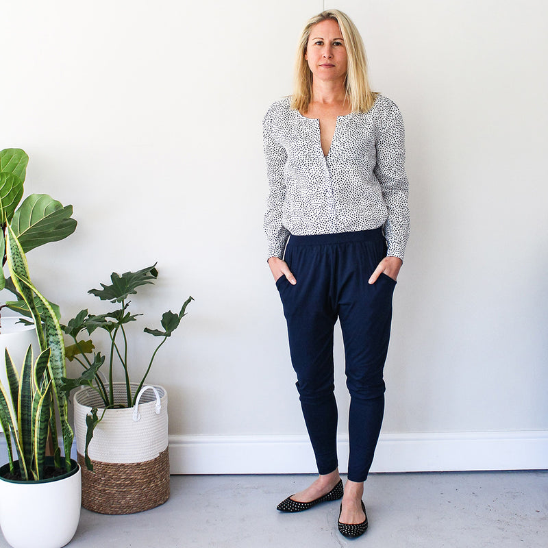 Jogger with Dropped Crotch - Navy