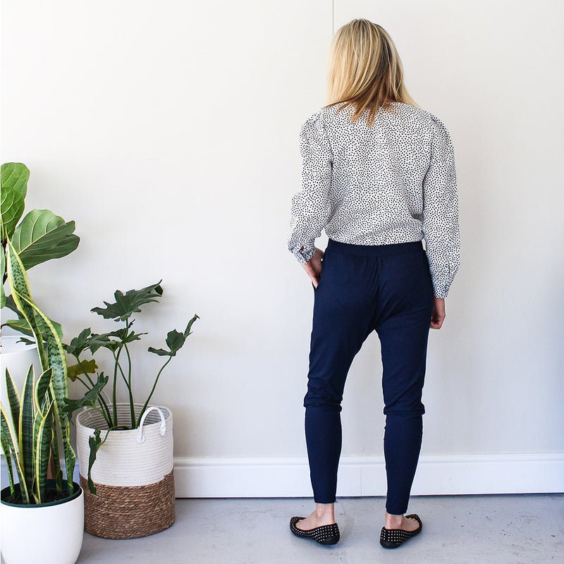 Jogger with Dropped Crotch - Navy