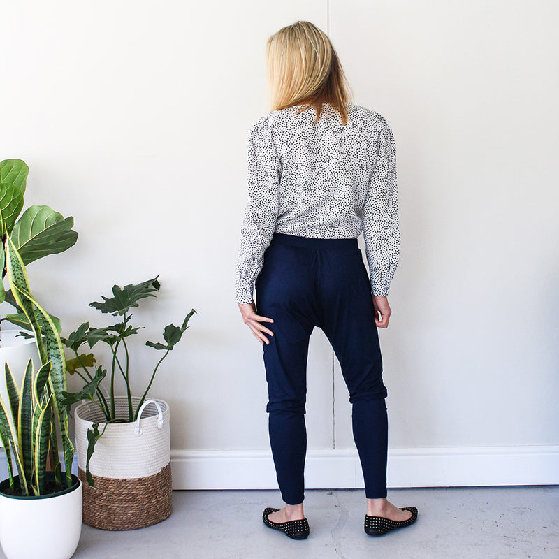 Jogger with Dropped Crotch - Navy