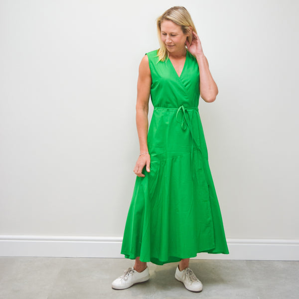 Sleeveless Wrap Dress - Apple